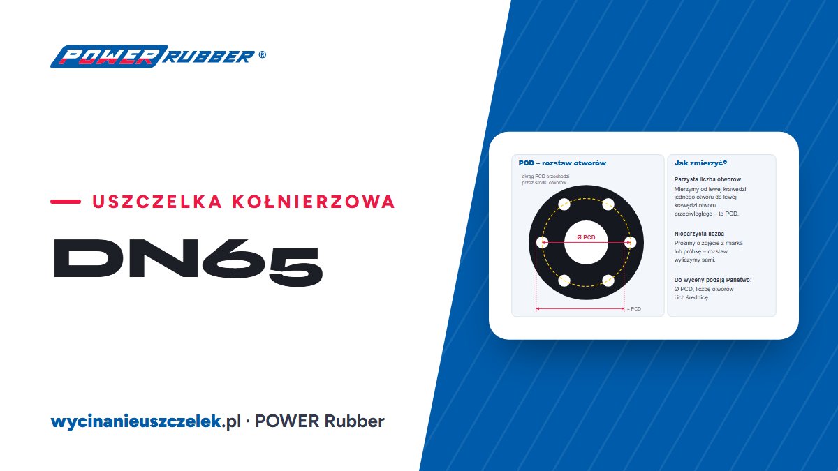 Uszczelka kołnierzowa DN65 — wymiary i wycinanie na wymiar — POWER Rubber