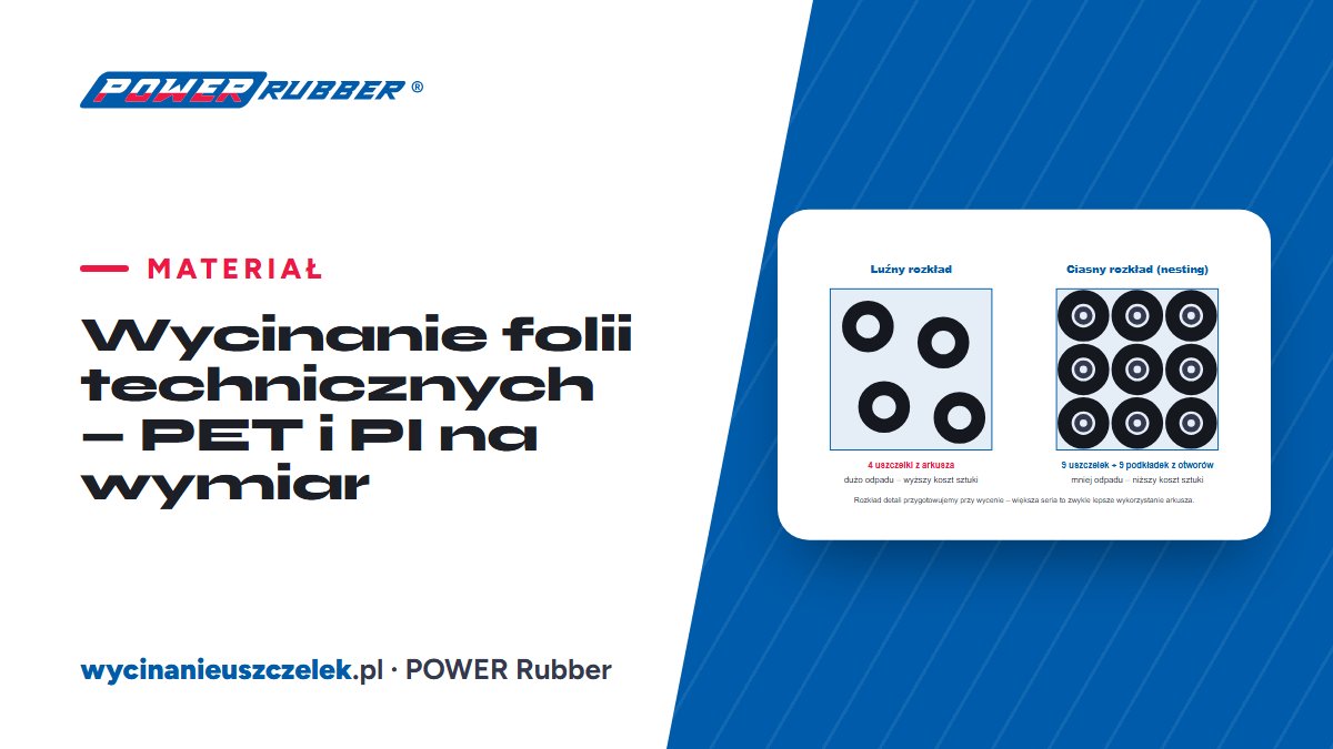 Wycinanie folii technicznych — PET i PI na wymiar — POWER Rubber
